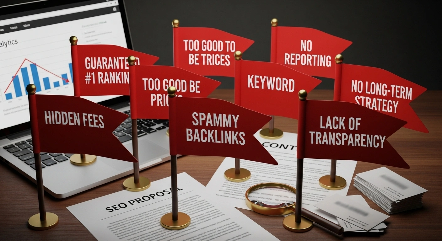 Red flags to watch out for when hiring an SEO company.